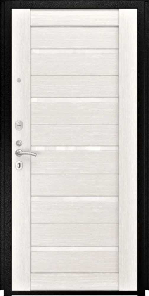 Входная дверь ДвериПРО Квадро СБ-1 (лак. белое, 16мм, беленый дуб) DPRO197034 внутренняя сторона